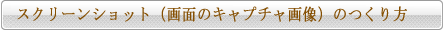 スクリーンショット(画面のキャプチャ画像)のつくり方